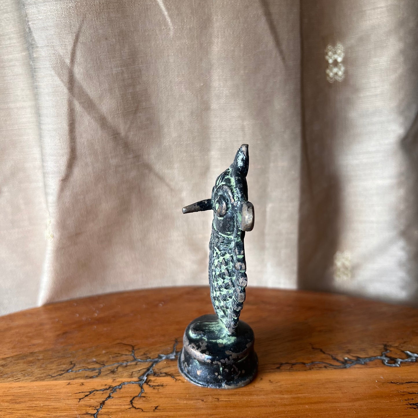 Statuetta in ottone a forma di gufo - Bastar Art Vintage Decorative Figurine India