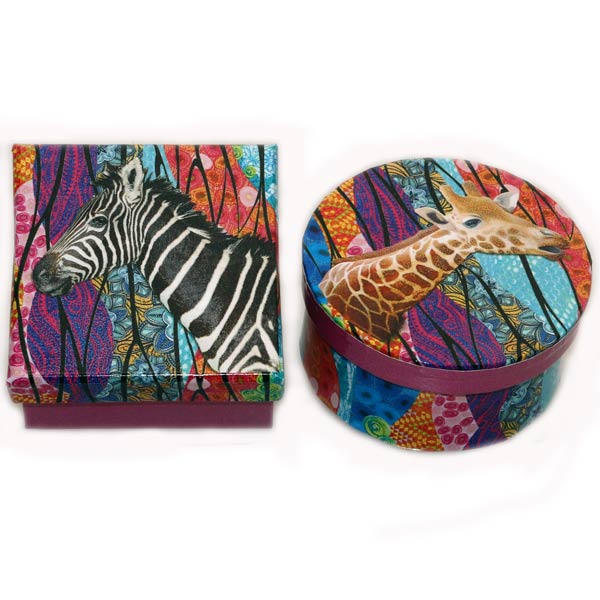 Papierboxen Zebra sort.