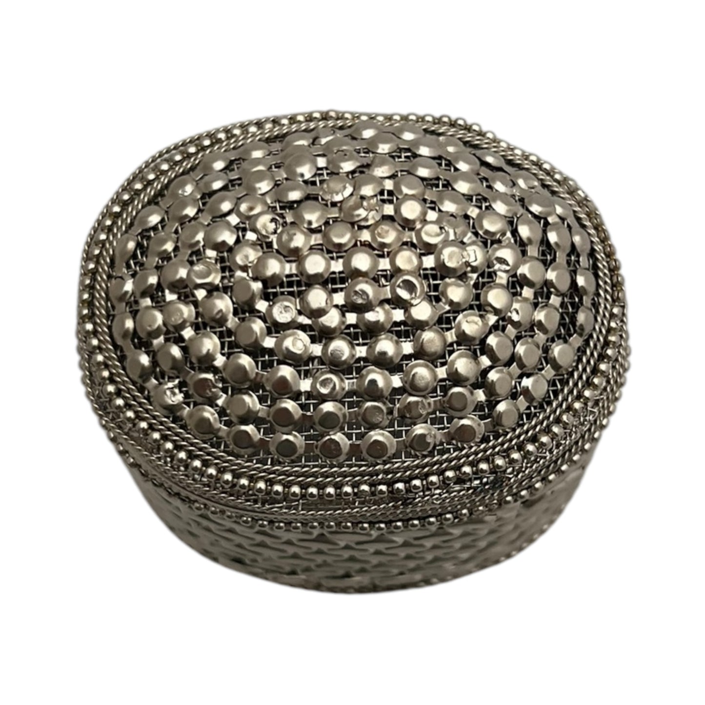 Boîte à paillettes argentée