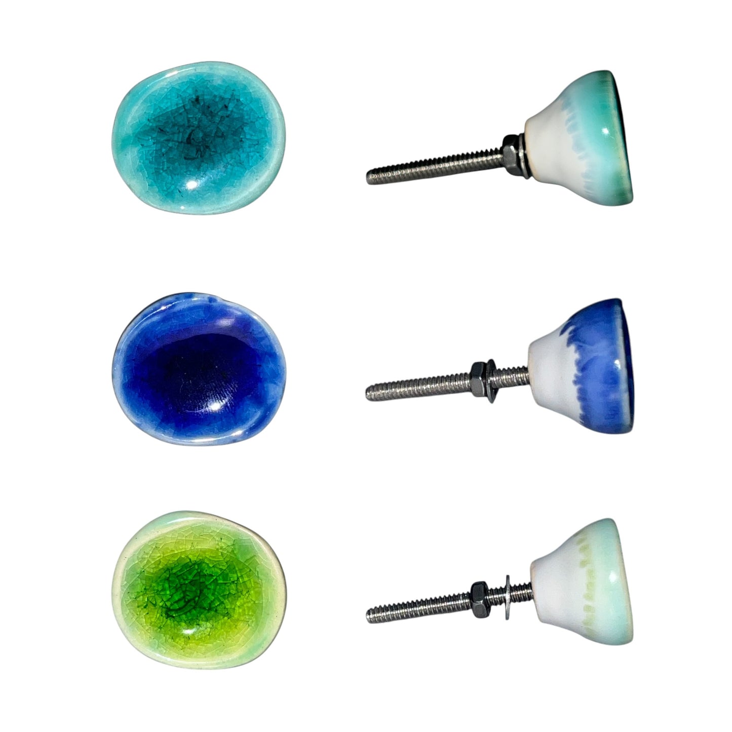 Mini furniture knob reactive glaze