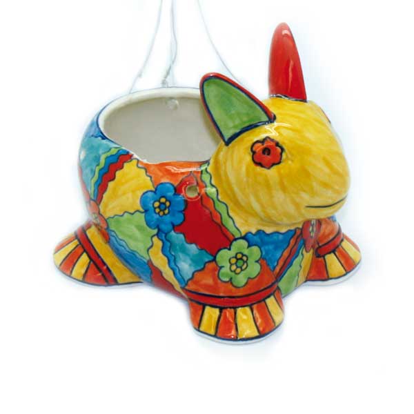 Pflanztopf Hänger Hase - Handbemalte Keramik zum Aufhängen