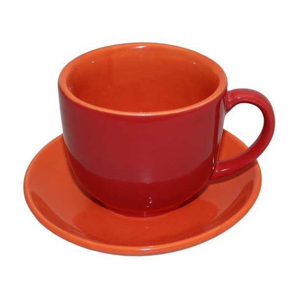 Tazza e piattino, rosso