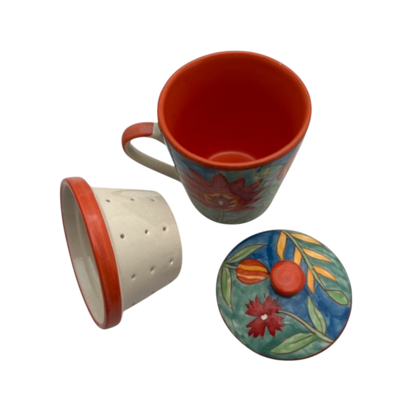 Tazza con colino e coperchio "Fiore"