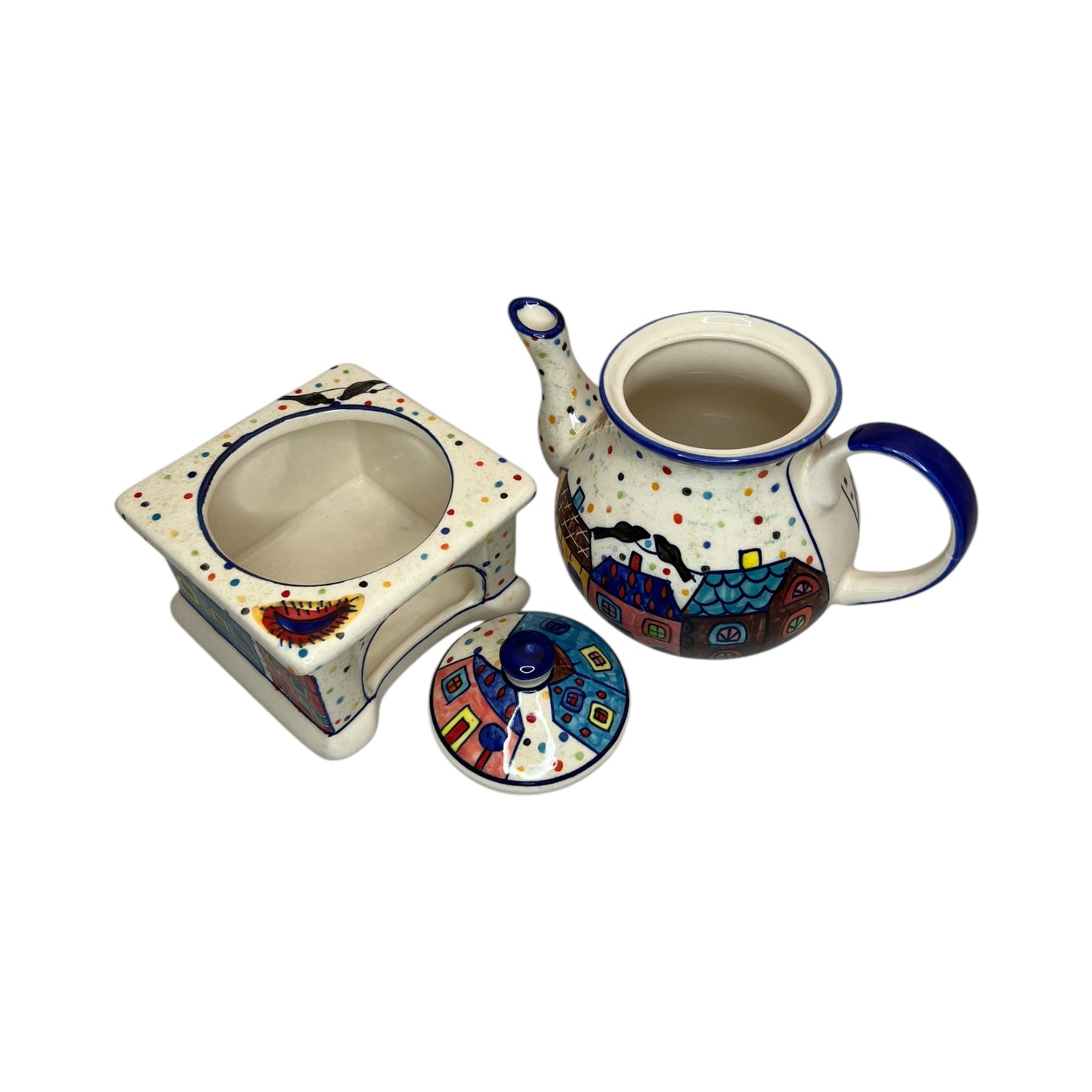 Teekanne mit Stövchen "Village"