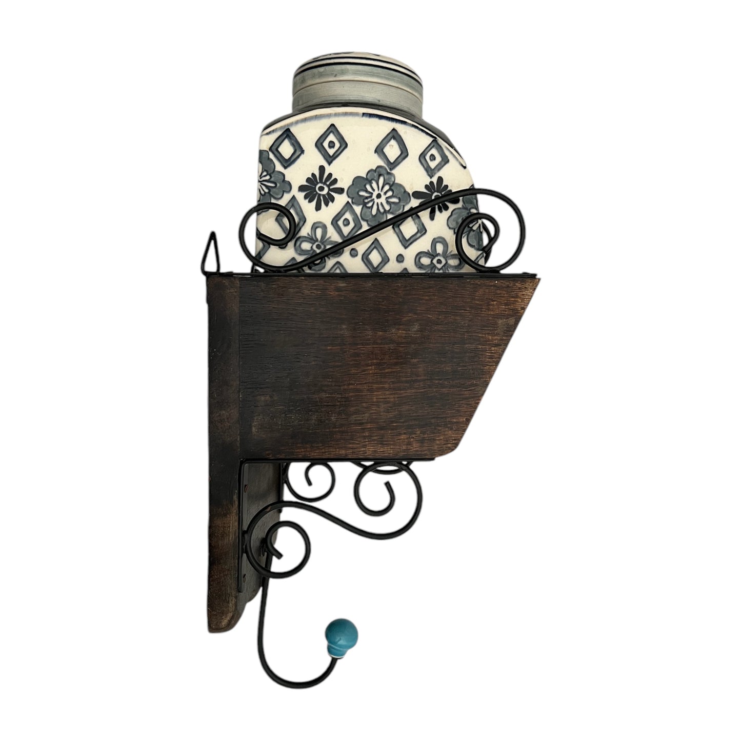 Meuble suspendu avec conteneur et crochets