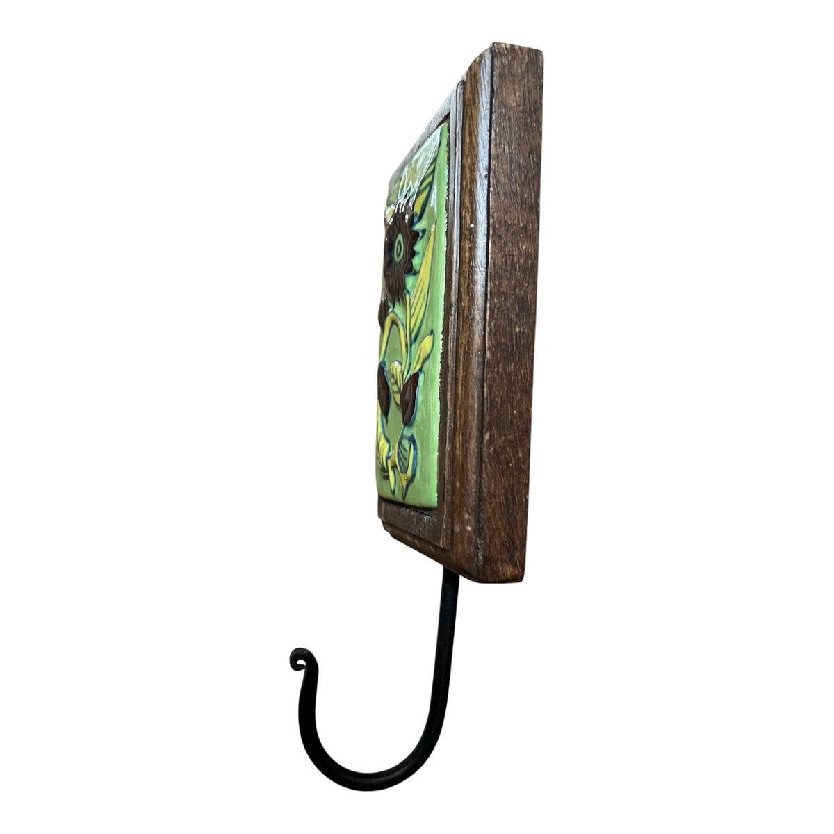 Wandhaken mit Handbemalter Keramikeinlage