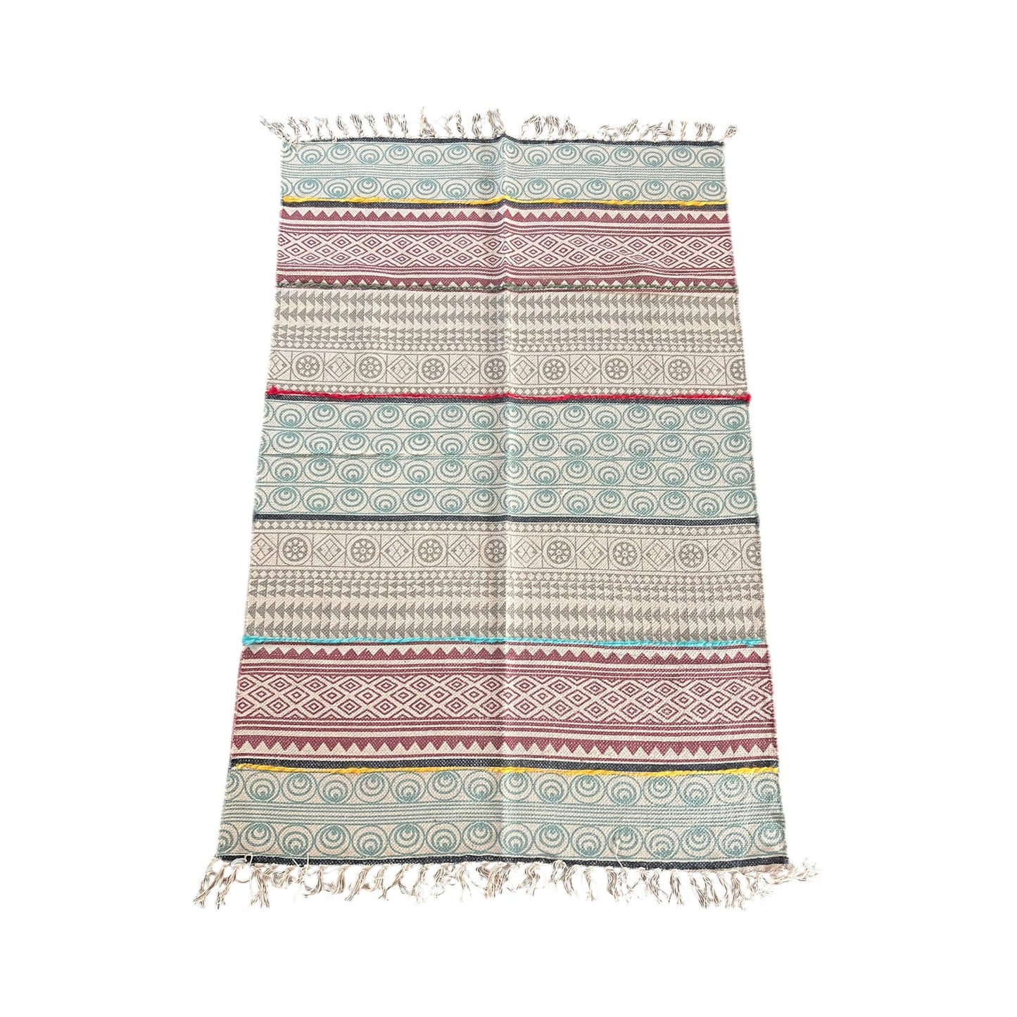 Tappeto colorato con frange 150x90 cm - Tappeto vivace per il soggiorno