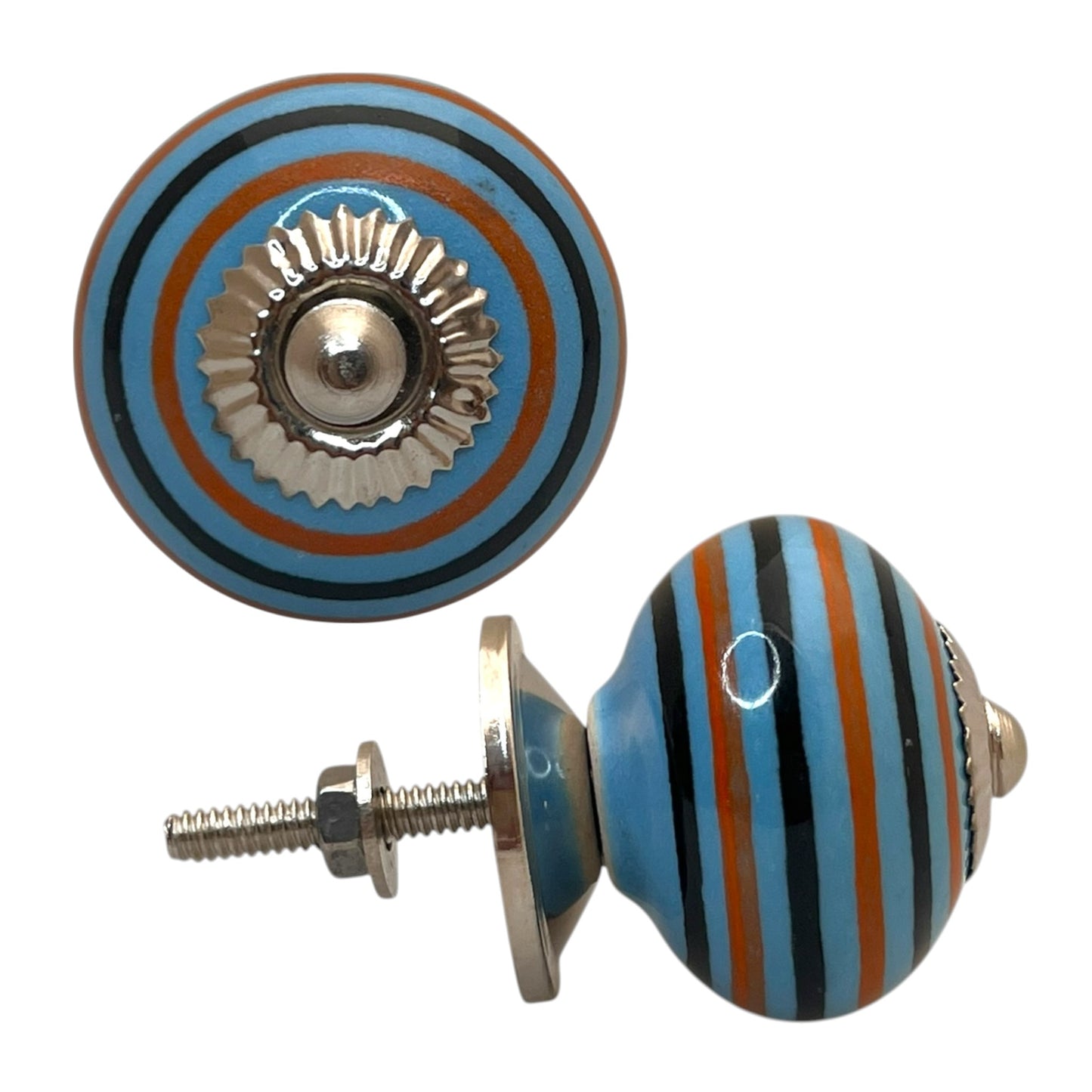 bouton de meuble rayé