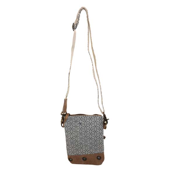 Canvas Umhängetasche mit Leder