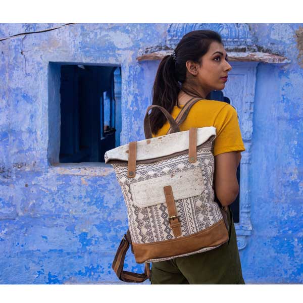 Canvas Rucksack mit Fell