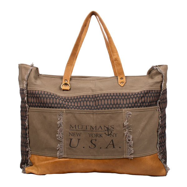 Canvas Tasche mit Leder - Handgefertigt