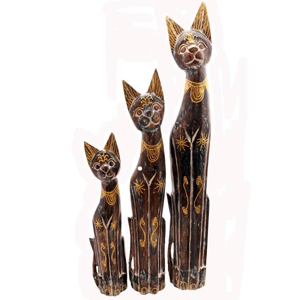 Standfiguren Katze Set/3. Holz