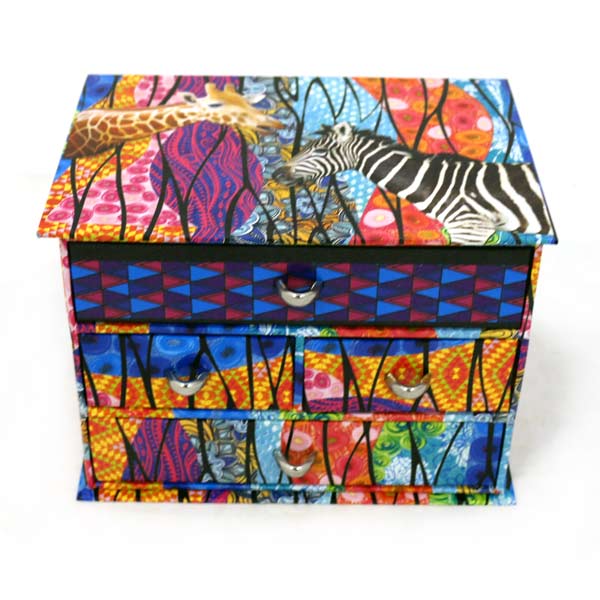 Baule portagioie Zebra - organizer da scrivania con scomparti