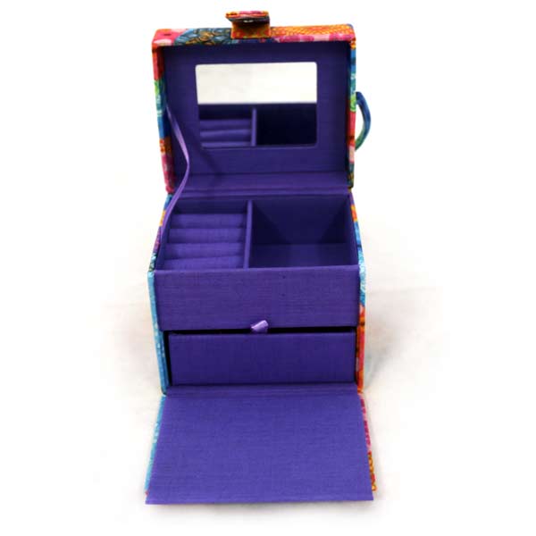 Schmuckschatulle Zebra mit Tragegriff - Schmuckaufbewahrung mit Spiegel