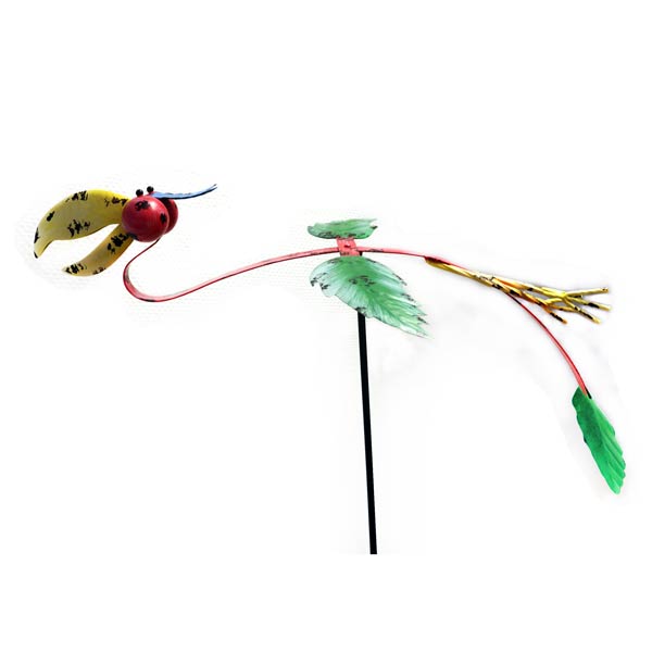 Piquet de jardin oiseau à bascule rouge