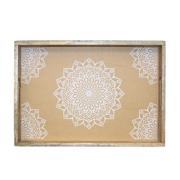 Rectangular wooden tray