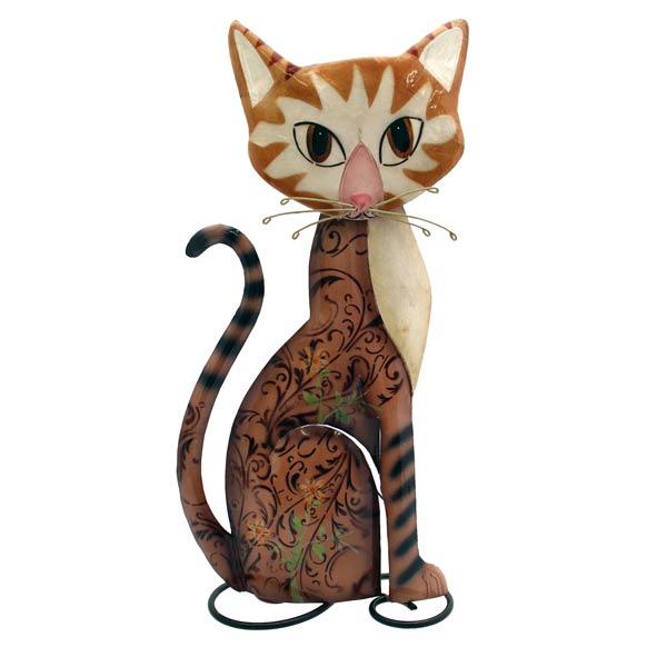 Blechkatze mit Perlmutteinlagen