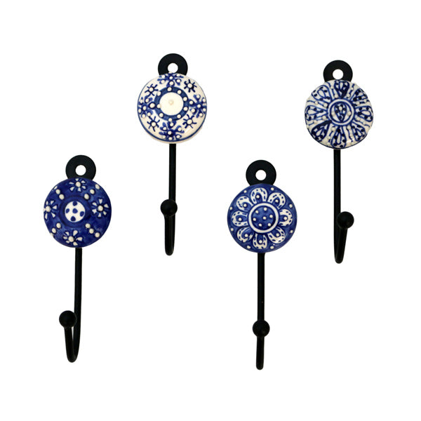 Gancio a muro blu/bianco