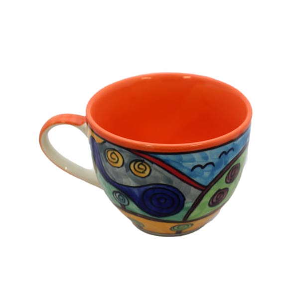 Keramiktasse Happy - Handbemalte Designer-Tasse 400ml