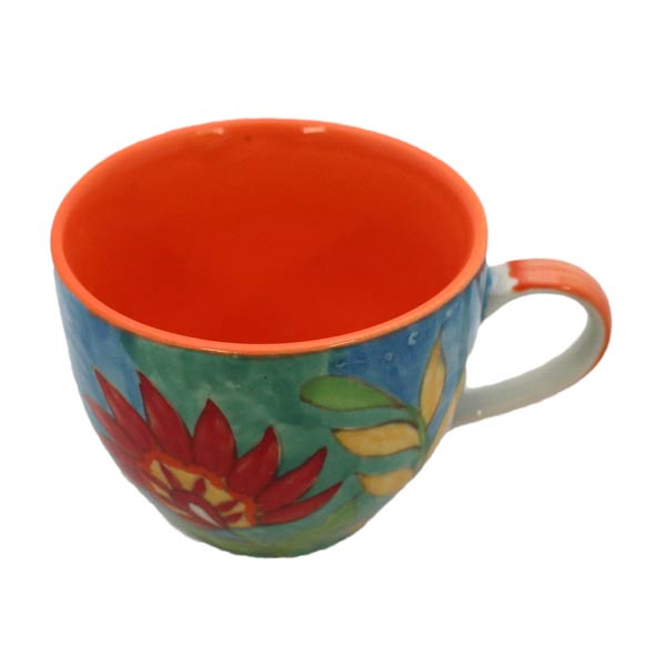 Keramiktasse Flower - Handbemalte Tasse mit Blumendekor