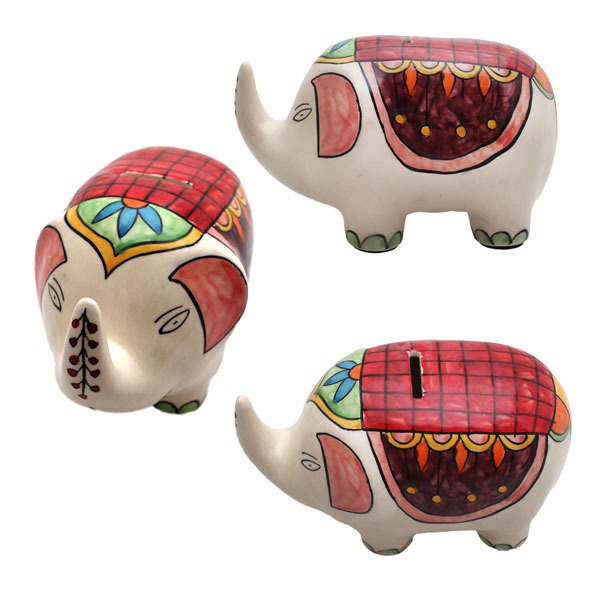 Bunte Elefanten Spardose