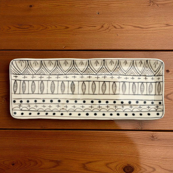 Assiette de service noir/blanc