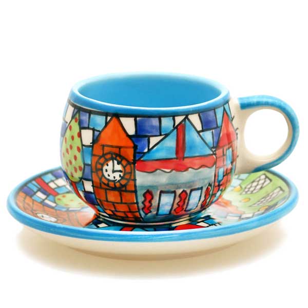 Espressotasse mit Stadtmotiv