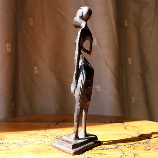 Messingfigur Hand am Herz - Bastar Art Vintage Dekofigur Indien