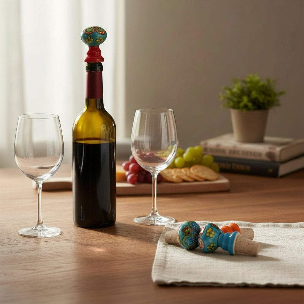 Flaschenkorken Keramik handbemalt - Daisy Kollektion