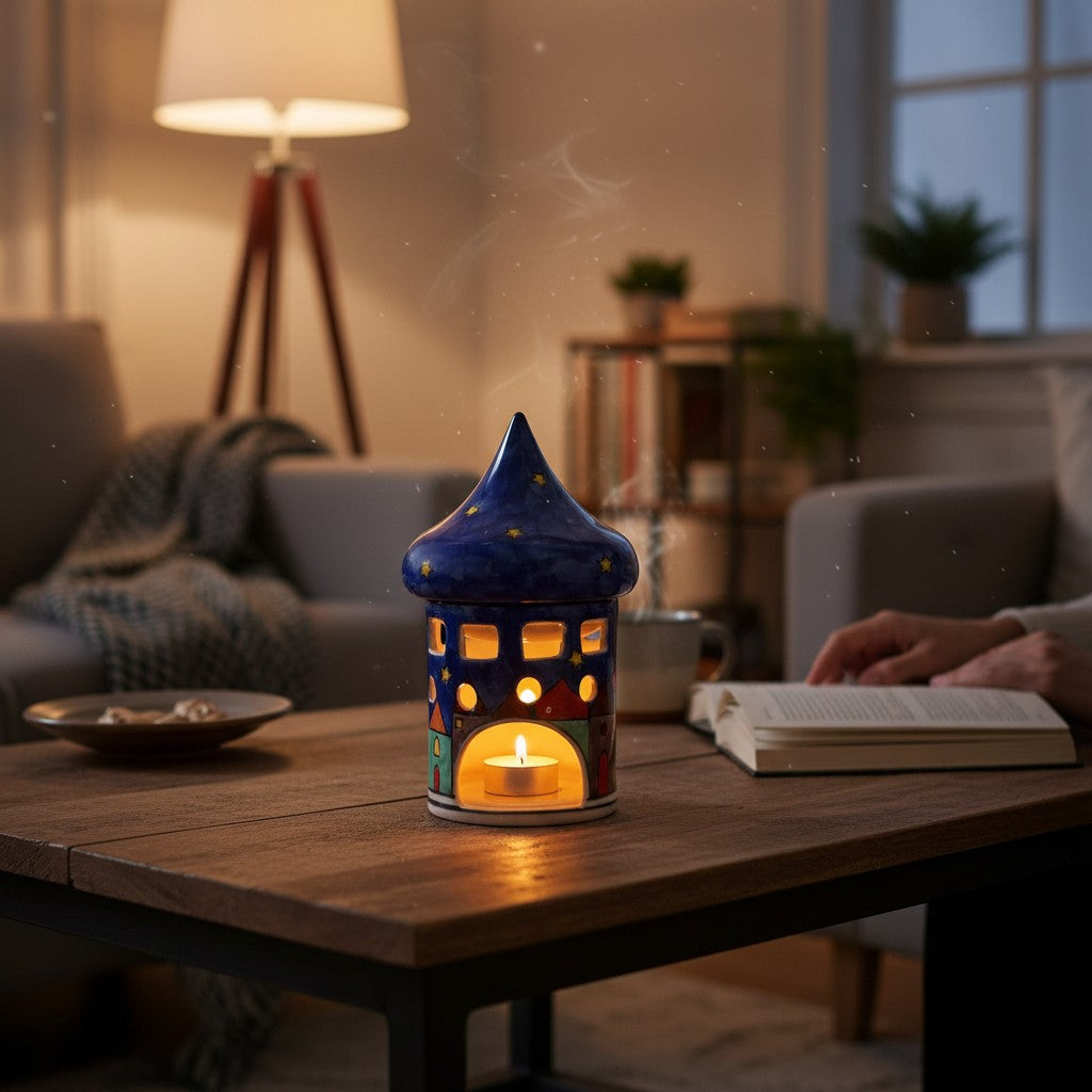 Lampada profumata in ceramica