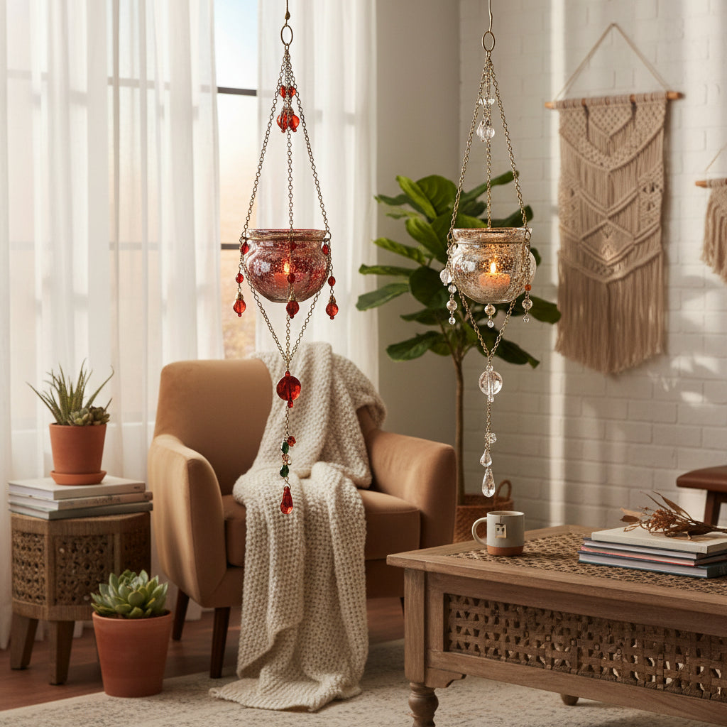 Hängendes Teelichtglas