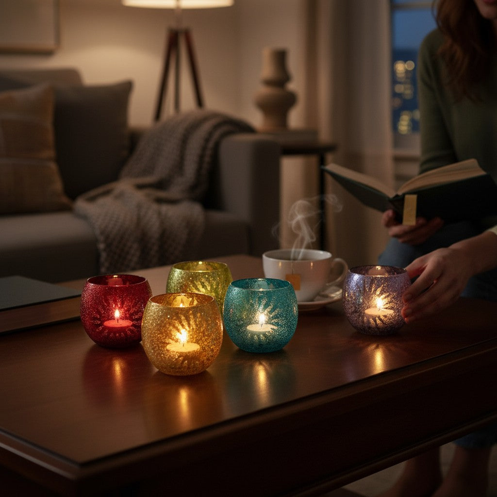 Ensemble de 6 verres à bougie chauffe-plat