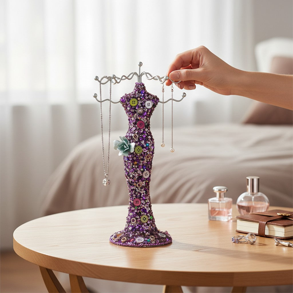 Schmuckpuppe rosa - Schmuckständer für Ketten & Armbänder
