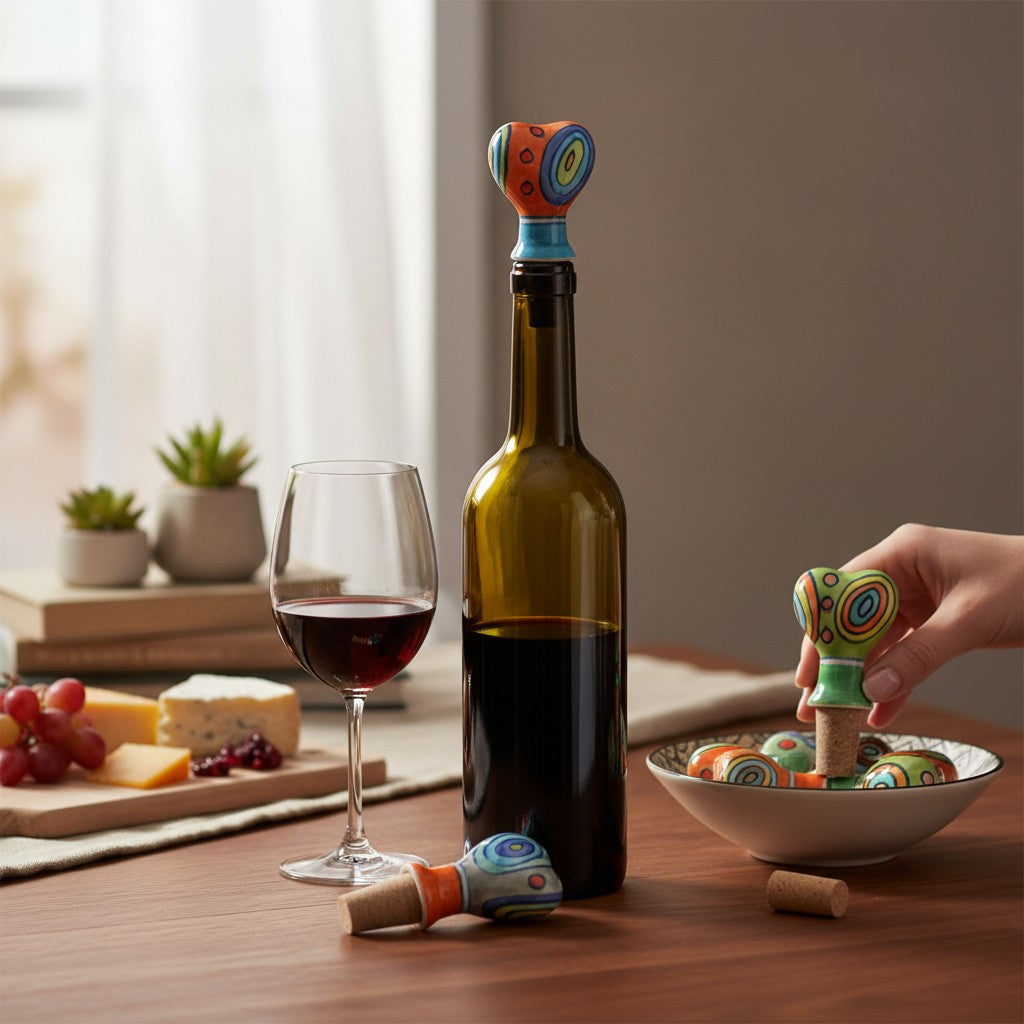 Bottle cork heart set/3