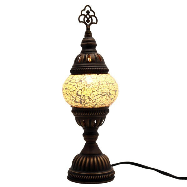 Lampada da terra in mosaico di vetro bianco/arcobaleno