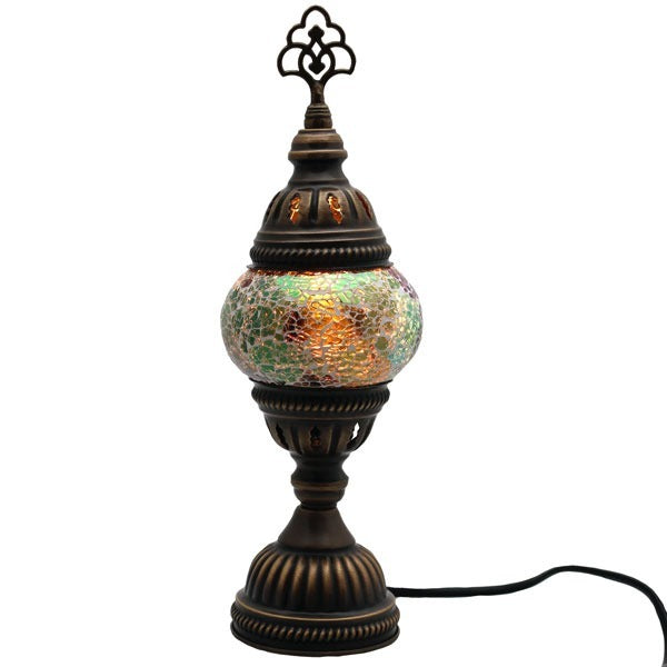 Lampadaire en mosaïque de verre blanc/multicolore