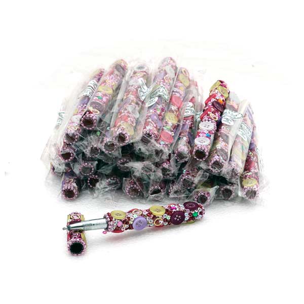 Stylo à paillettes rose multi set/5