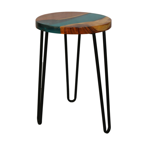 Side table with epoxy resin