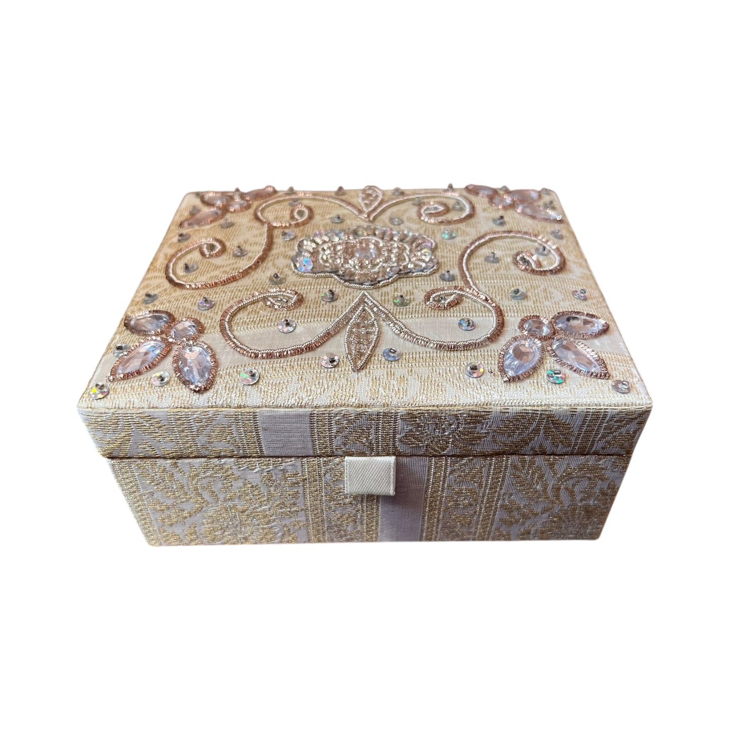 Schmuckschatulle handbestickt mit Spiegel