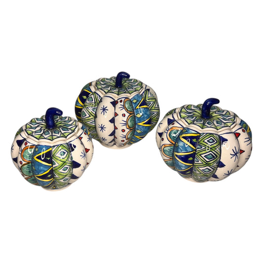 Set di 3 contenitori a forma di zucca