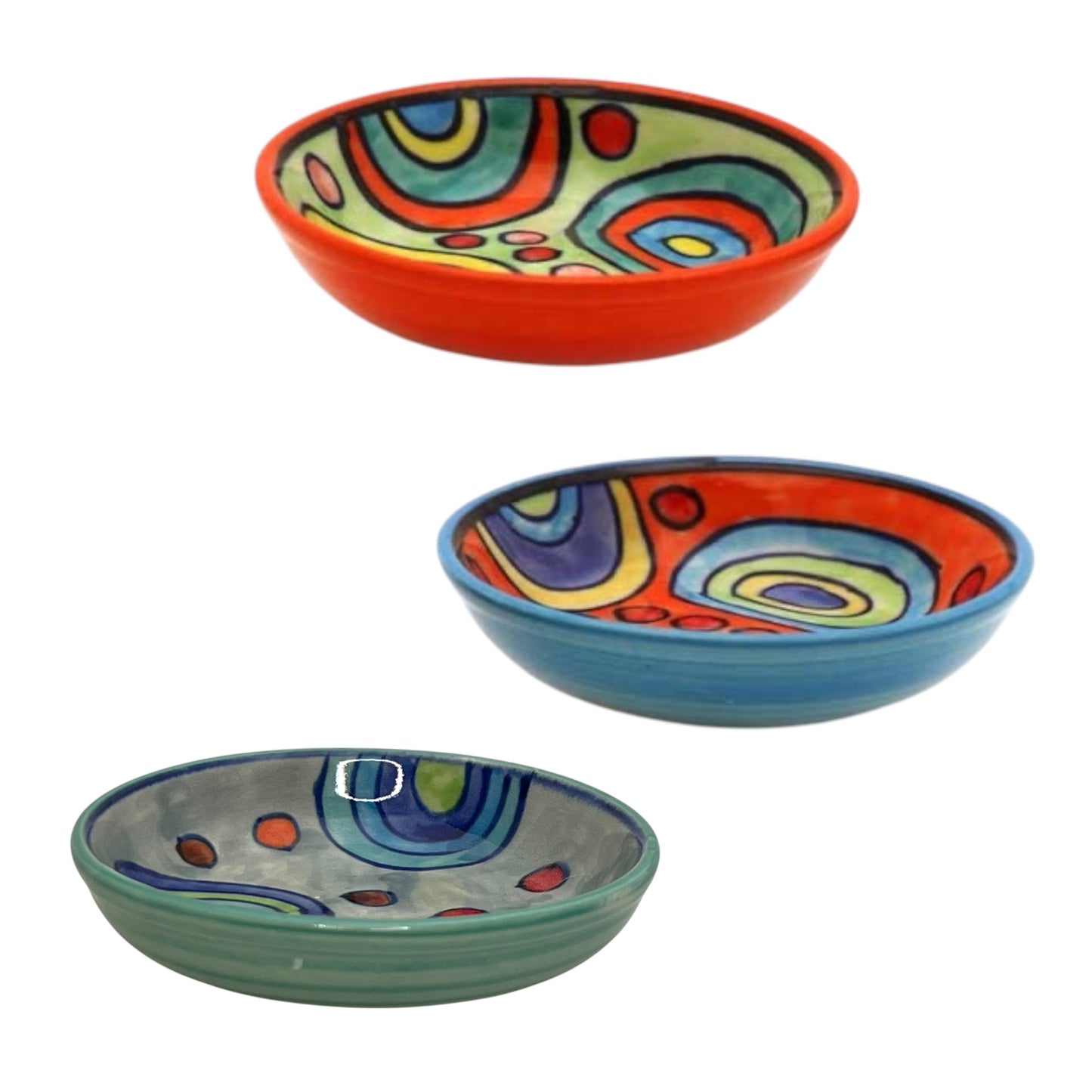 Ciotole per salse Andora - Colorati motivi circolari dipinti a mano