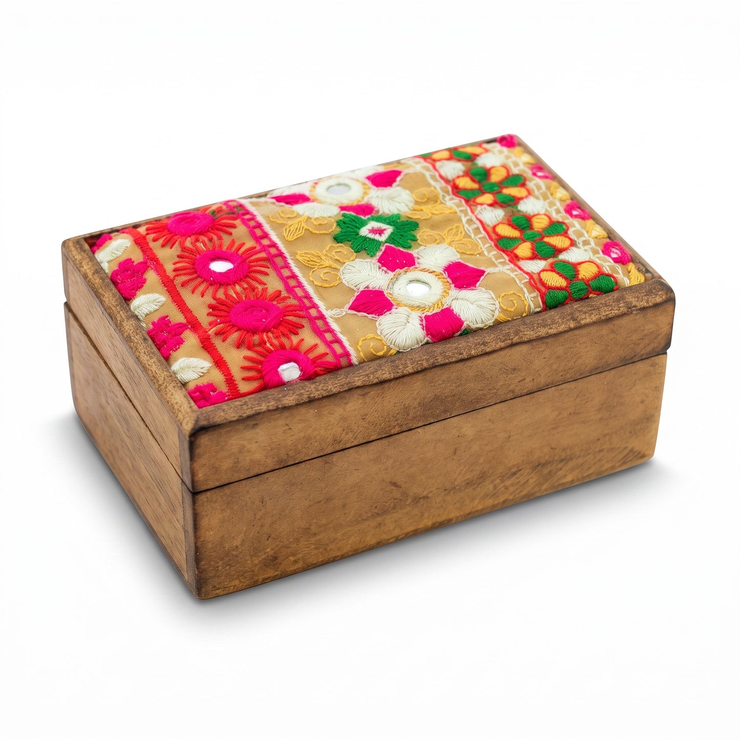 Boîte en bois rectangulaire marron – Petite boîte de rangement en bois naturel