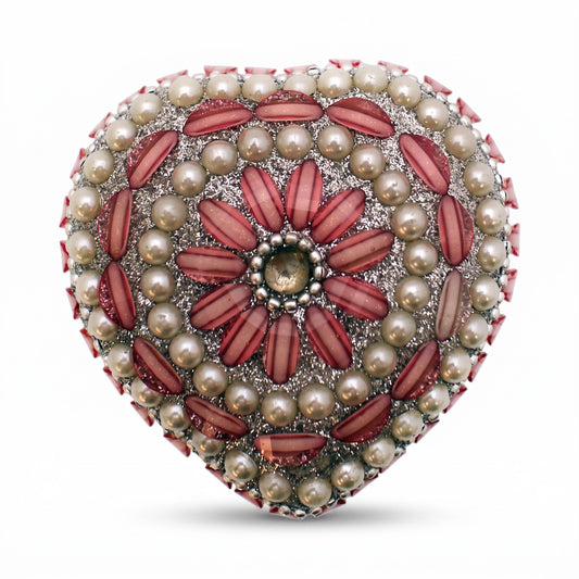 Boîte à paillettes cœur rose