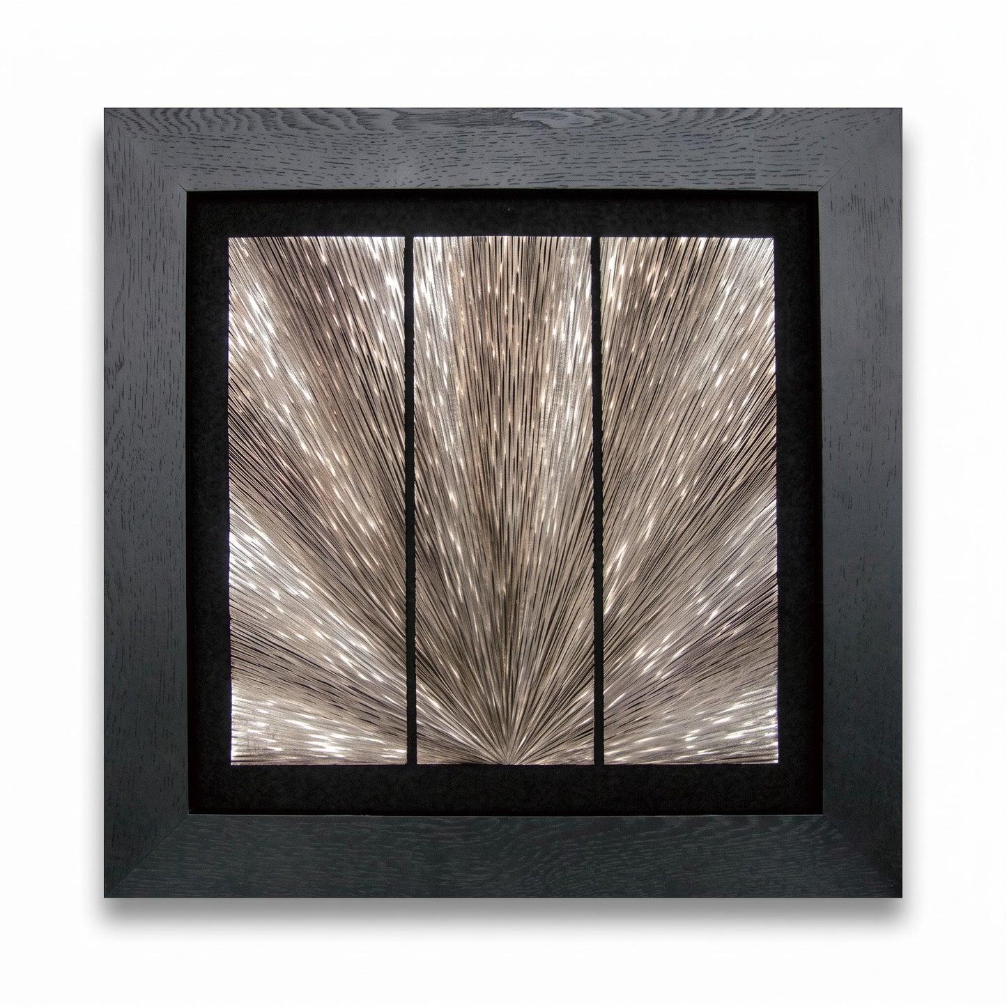 Massives handgefertigtes Wandbild mit Metallstruktur