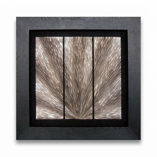 Massives handgefertigtes Wandbild mit Metallstruktur