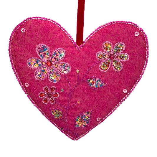 Hanging Heart Decoration pink