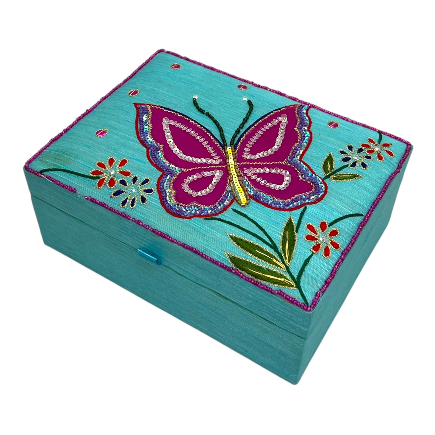 Schmuckschatulle Blau mit Schmetterling