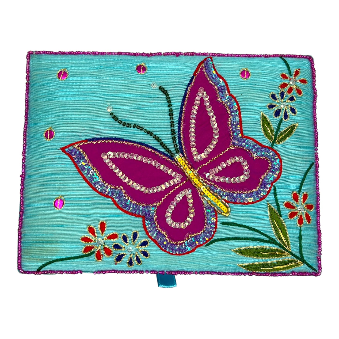 Schmuckschatulle Blau mit Schmetterling