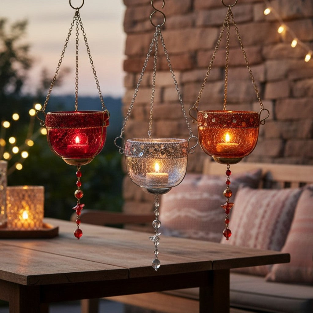 Hängendes Teelichtglas
