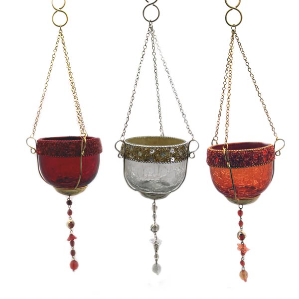Hängendes Teelichtglas